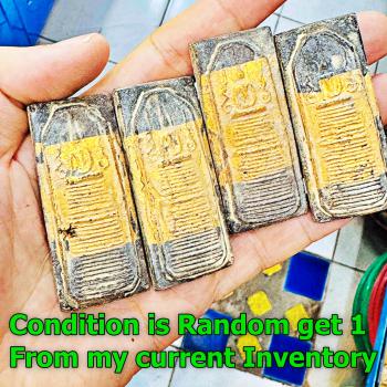 Antique Silver Case 100y Somdej Toh WatRakang Base Long 16row Thai Amulet #17611